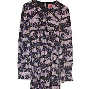 Kate Spade New York Women's Hot Springs Spotted Panther Lng Slv Dress Sz Small S